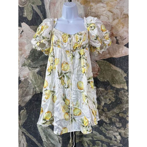 NWT For Love And Lemons Serafina Mini Dress Size Large - Picture 12 of 13
